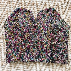 Strapless sequin top